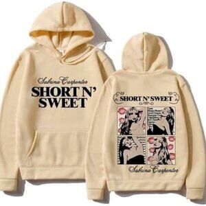 NWOT Yellow Sabrina Carpenter Off brand Hoodie, size XL!